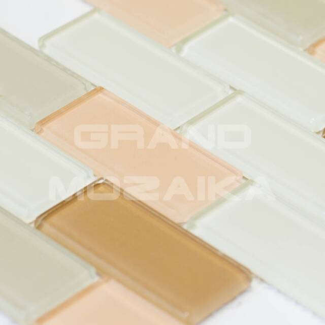 Стеклянная мозаика серия Mixed (кирпичная кладка)