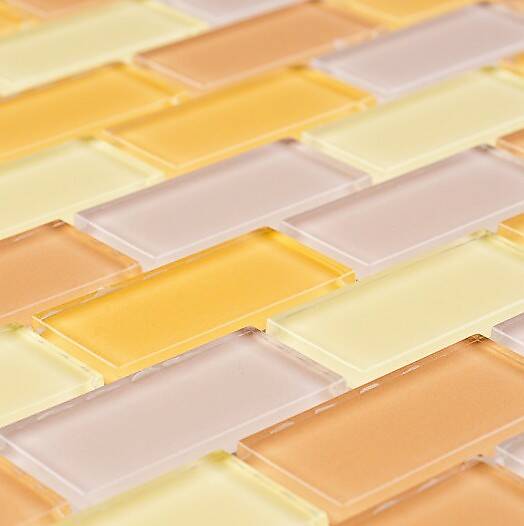 Стеклянная мозаика серия Mixed (кирпичная кладка)