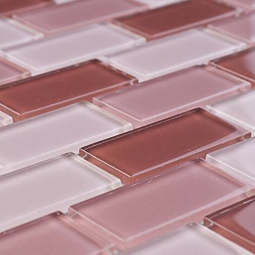 Стеклянная мозаика серия Mixed (кирпичная кладка)