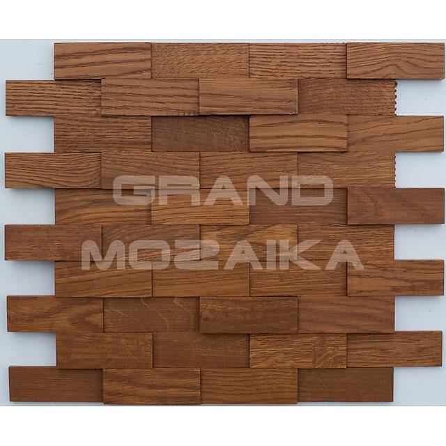 3D мозаика со смещением из дуба, колеровка вишня