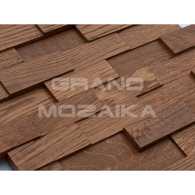 3D мозаика со смещением из дуба, колеровка вишня