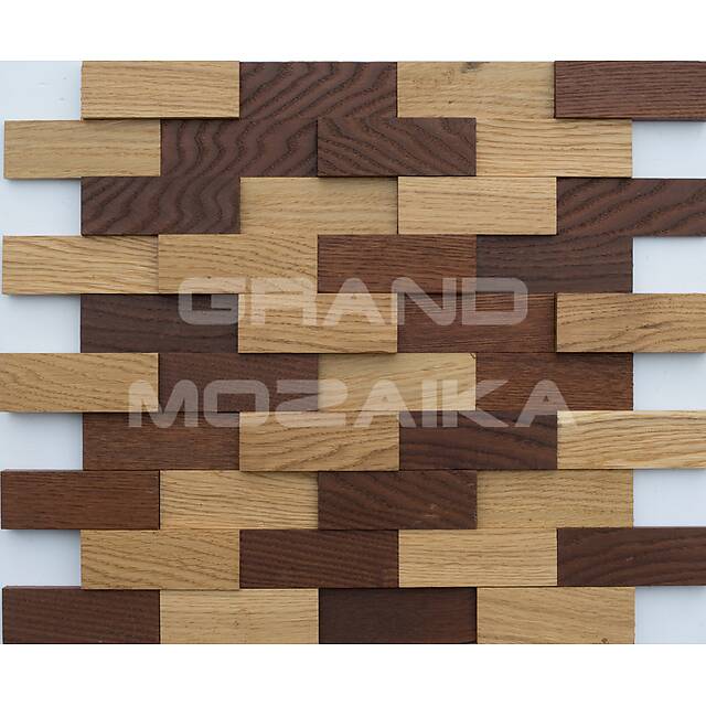 3D мозаика со смещением из дуба и термоясеня