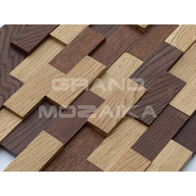 3D мозаика со смещением из дуба и термоясеня