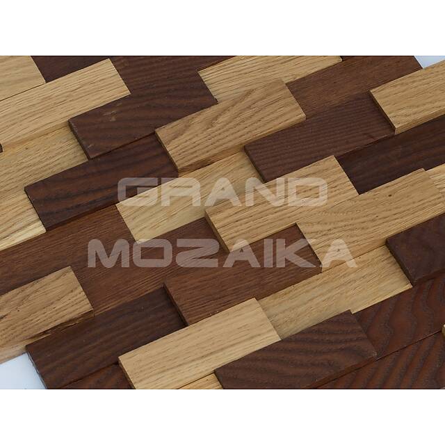3D мозаика со смещением из дуба и термоясеня