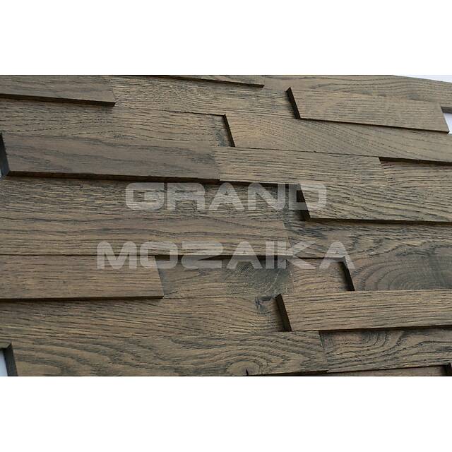 Шлифованная 3D мозаика из дуба, колеровка пихта