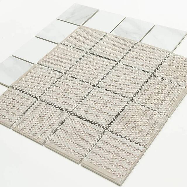 Керамическая мозаика под мрамор Каррара, серия Porcelain