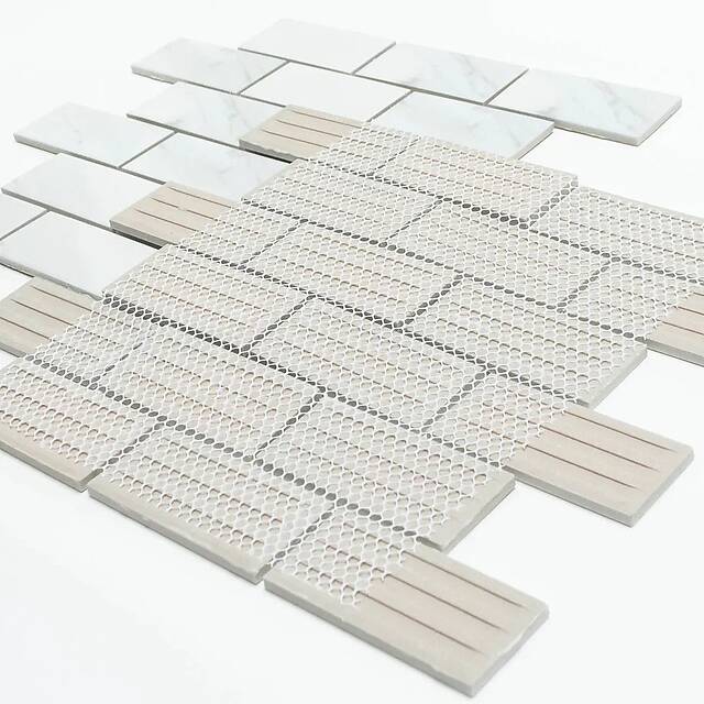 Керамическая мозаика под мрамор Карарра, серия Porcelain