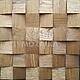 Шлифованная 3D мозаика из дуба, колеровка орех