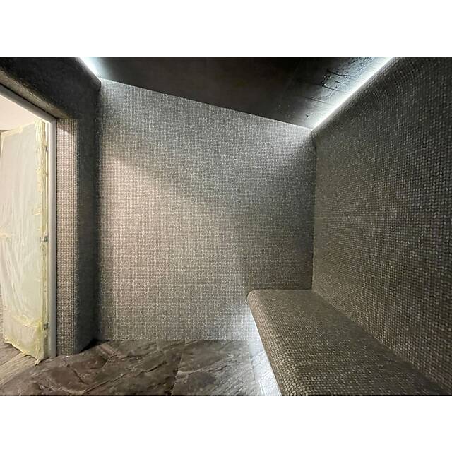 Серый хаммам из стеклянной мозаики