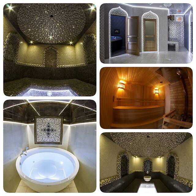 Хаммам коричнево-бежевый и сауна
