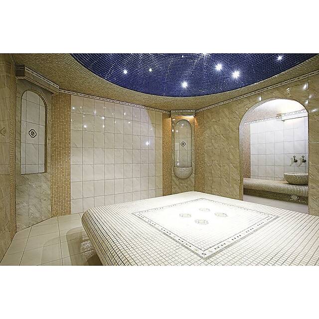 Хаммам бежевый из мраморной мозаики