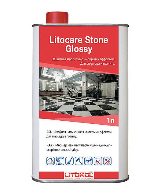 Защитная пропитка с «мокрым» эффектом для мрамора и гранита LITOCARE STONE GLOSSY, 1л