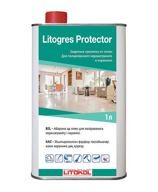 Защита от пятен для полированного керамогранита и керамики LITOGRES PROTECTOR, 1л