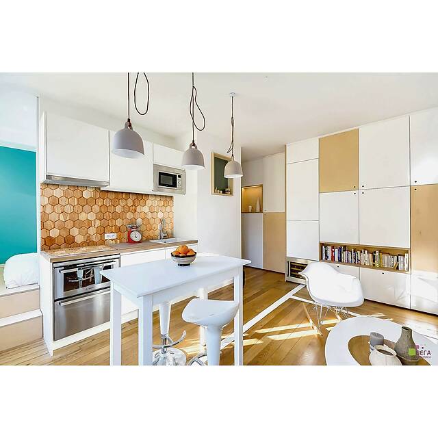 Шестигранная деревянная плитка с английской фаской из карагача