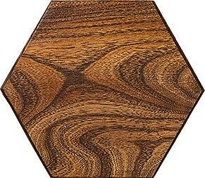 Шестигранная деревянная плитка с фаской 45 градусов (из карагача)