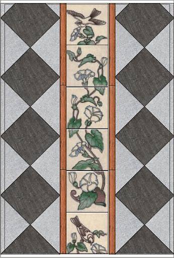 Керамическая плитка для стен, серия Караоке (полотно 30x40 из 12 частей)