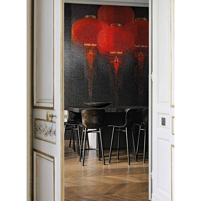 Мозаичное панно (Lanterns Black A), серия Decorations