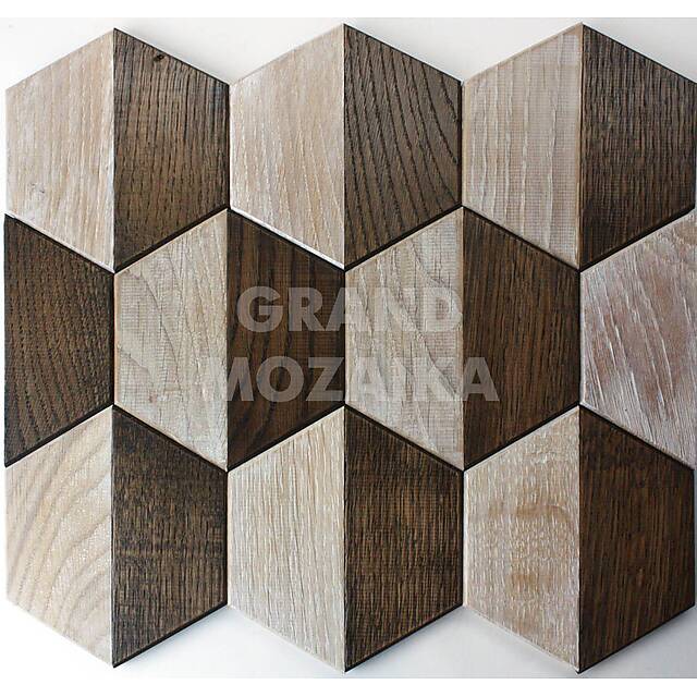Шестиугольная деревянная мозаика с фаской, серия Гекса