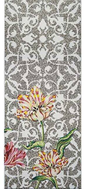 Художественное мозаичное панно (Tulips Grey D), серия Decorations