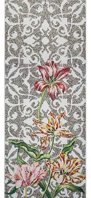Художественное мозаичное панно (Tulips Grey Single), серия Decorations