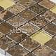Мозаика из мрамора Emperador Dark и стекла