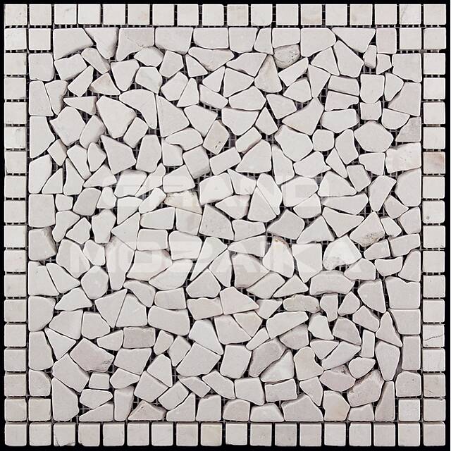 Мозаика из мрамора Crema Marfil, серия Paladium