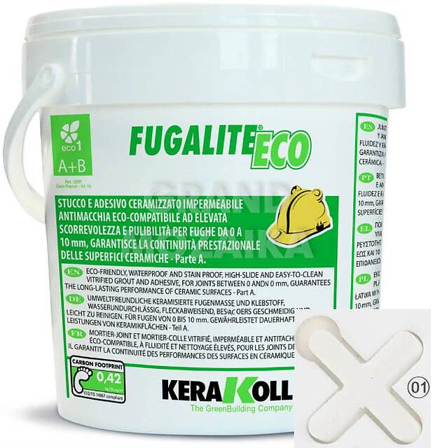 Экологичная эпоксидная затирка Fugalite Eco (01 — White), 3кг