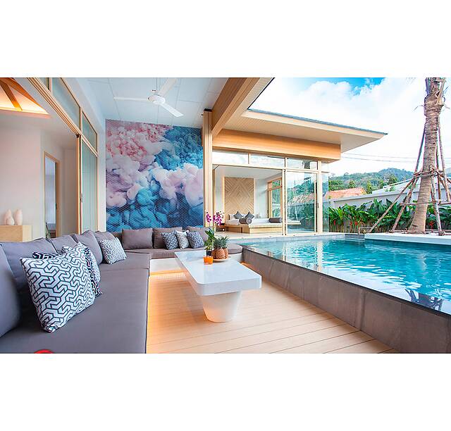 Панно из фотомозаики Красочные разводы