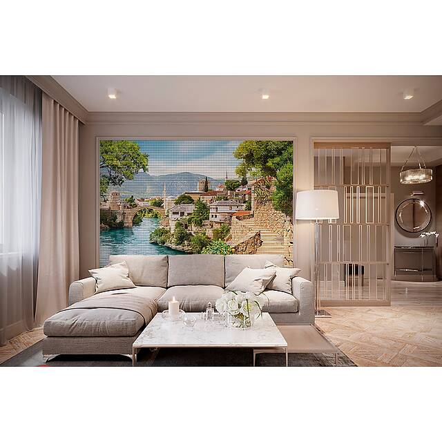 Панно из фотомозаики Город