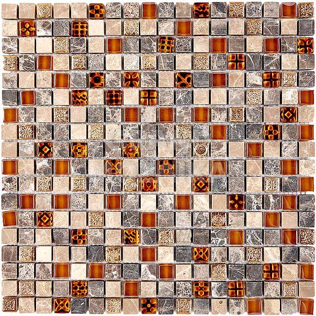 Мозаика из мрамора и стекла, серия Mix Pixel