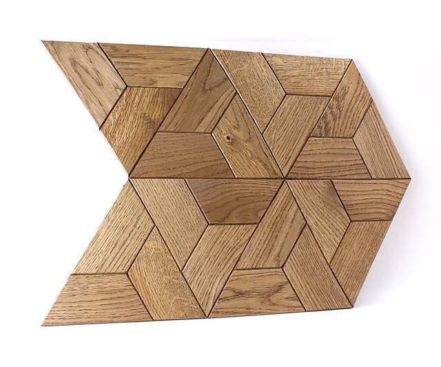Шлифованная мозаика с фаской из дуба, серия Trianglе