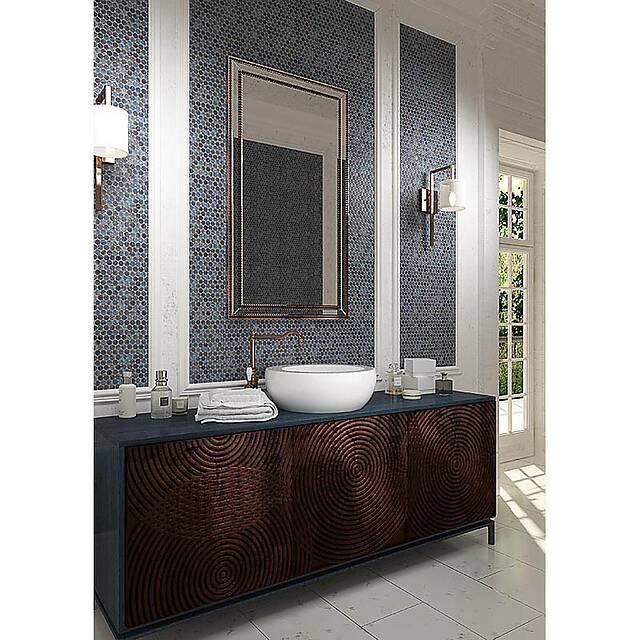 Круглая стеклянная мозаика, серия Glamour