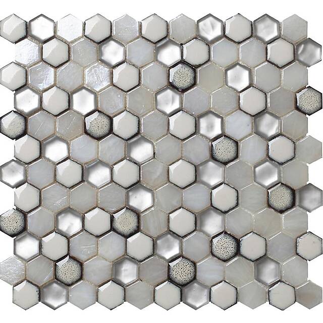 Шестиугольная мозаика из стекла и керамики, серия Glamour