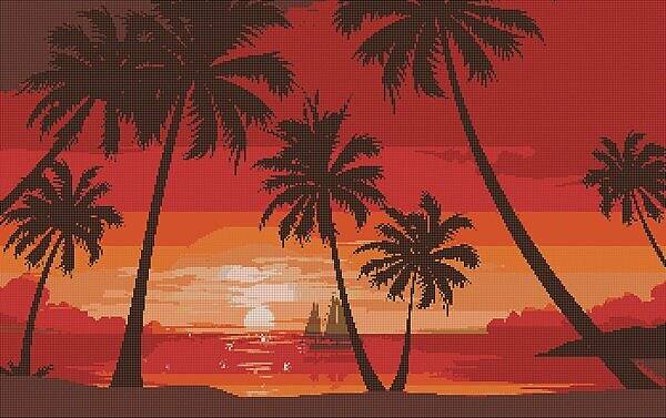 Стеклянное матричное панно 