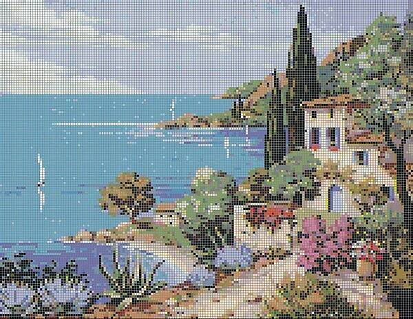 Стеклянное матричное панно 