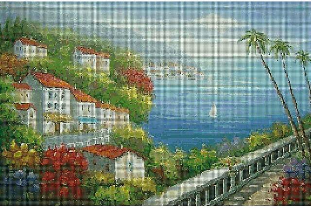 Стеклянное матричное панно 