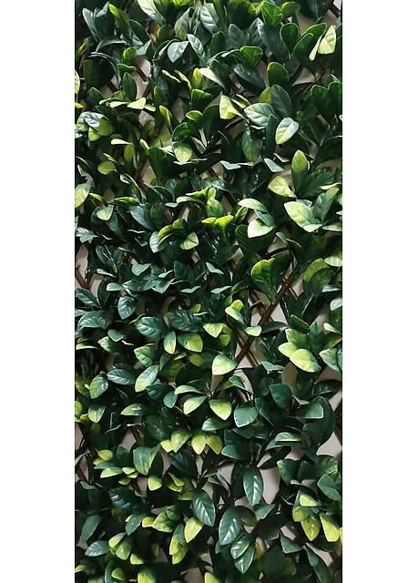 Изгородь деревянная с искусственной листвой, Прунус/Магнолиия Зелёно-Жёлтая