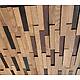 Шлифованная 3D мозаика из дерева (дуб, термоясень), колеровка натур