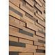Шлифованная 3D мозаика из дерева (дуб, термоясень), колеровка натур