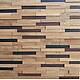Шлифованная 3D мозаика из дерева (дуб, термоясень), колеровка натур