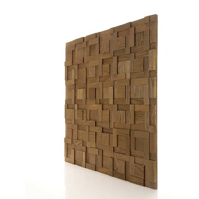 Шлифованная 3D мозаика из дерева (дуб), колеровка орех