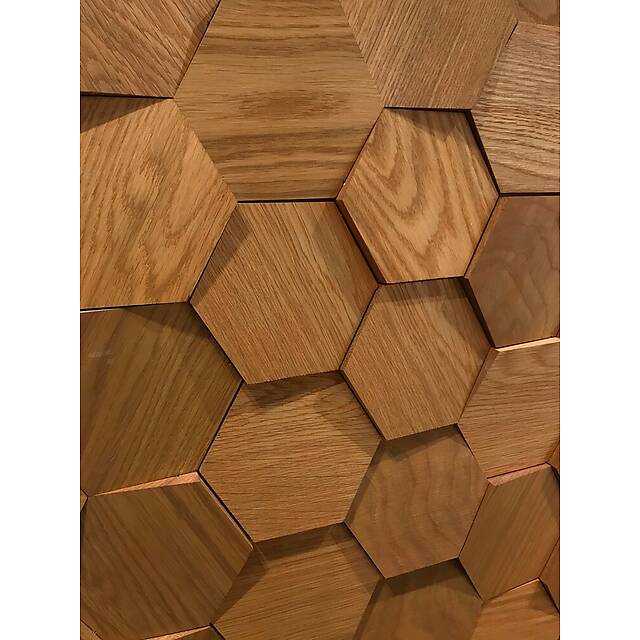 3D мозаика из дерева (дуб), колеровка медовый