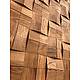Шлифованная 3D мозаика с фаской из дерева (дуб), колеровка орех