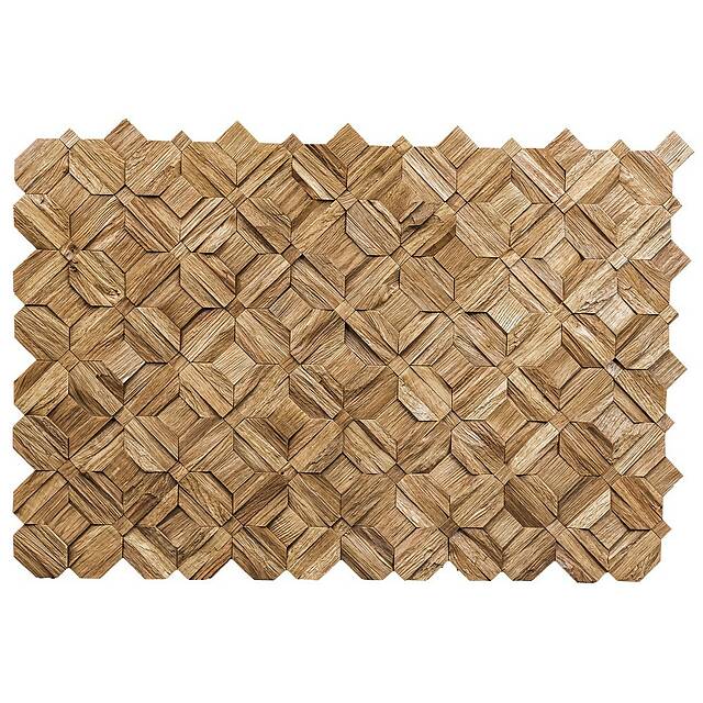 Колотая 3D мозаика из дерева (дуб), колеровка орех