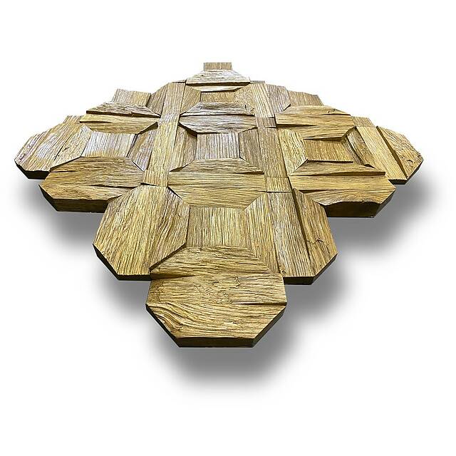 Колотая 3D мозаика из дерева (дуб), колеровка орех