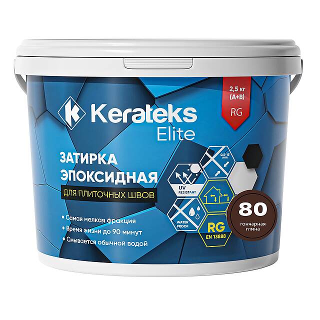 Эпоксидная затирка Kerateks lite, 80 Гончарная глина, 2.5 кг