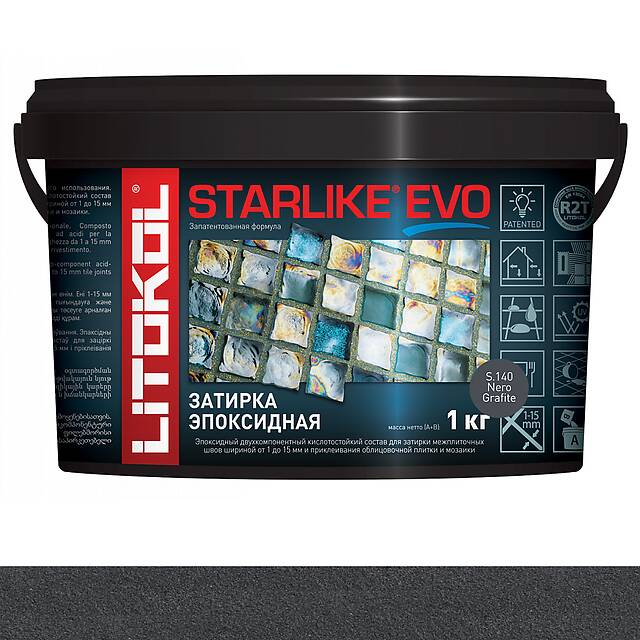 Эпоксидная затирка Starlike EVO S.140 NERO GRAFITE 1 кг
