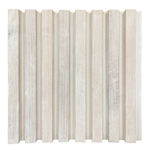 Реечная деревянная панель (бук) 2800х500, колеровка белый