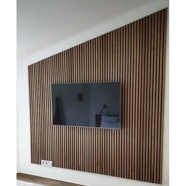 Реечная деревянная панель (бук) 2800х500, колеровка венге