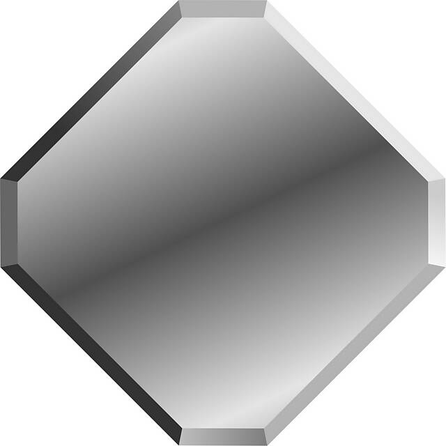 Зеркальная плитка с фацетом (300х300мм) скошенный угол 4, серия Квадрат